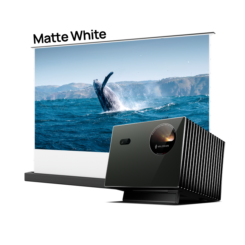 Long-Throw Projector Valerion Pro2 Plus AWOL Floor Rising Matte White Screen Bundle