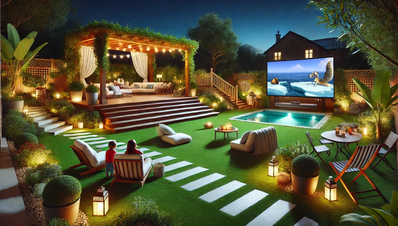 Creating an Outdoor Home Theater in Your Backyard with the AWOL Vision Tri-Chroma Laser UST Projector