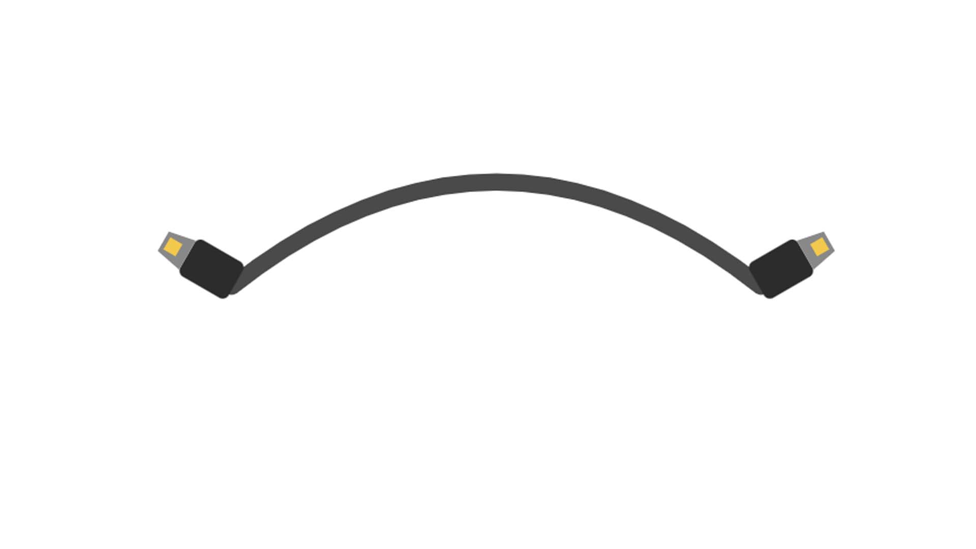 Icon of a black HDMI cable.