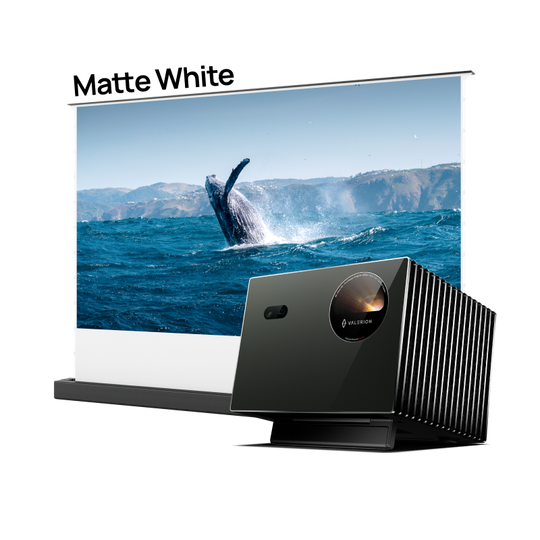 Long-Throw Projector Valerion Pro2 Plus AWOL  Floor Rising Matte White Screen Bundle