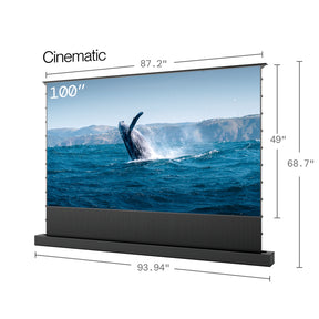100''-130'' Cinematic ALR Motorized Floor Rising Acoustic Screen