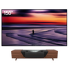 AWOL Vision LTV-3500 Pro with a 150-inch ALR screen and stylish Walnut smart cabinet.