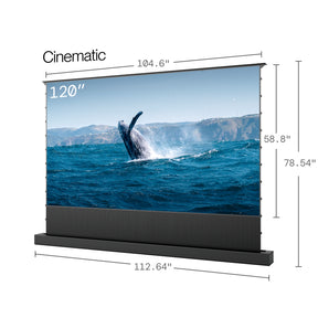100''-130'' Cinematic ALR Motorized Floor Rising Acoustic Screen