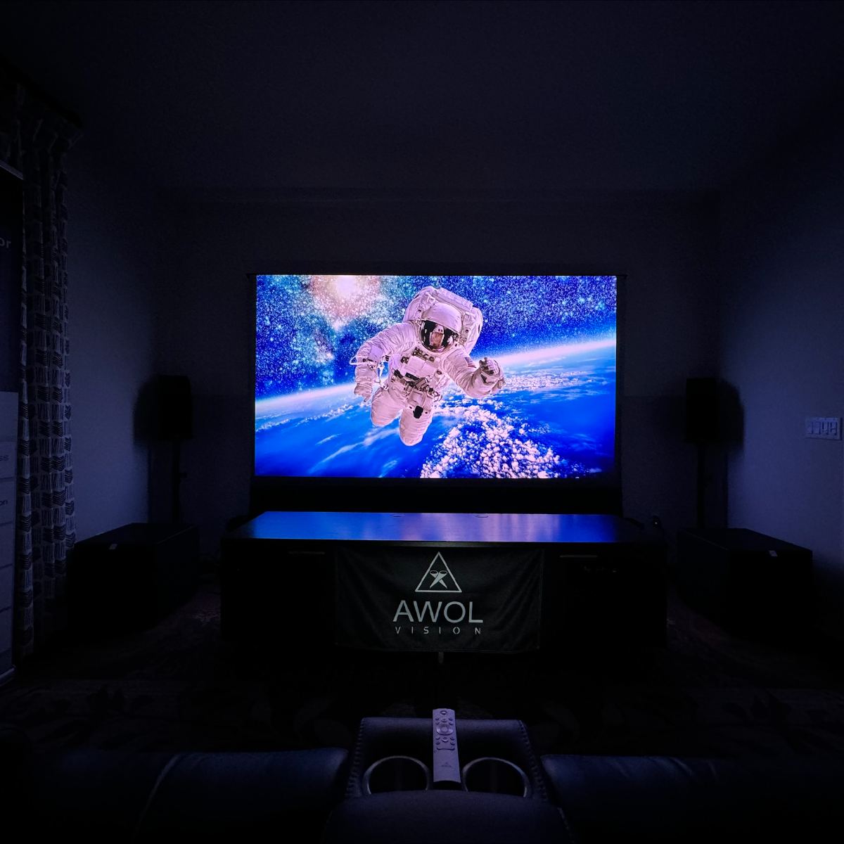 AWOL Vision home theater setup in Southern California Show Home.