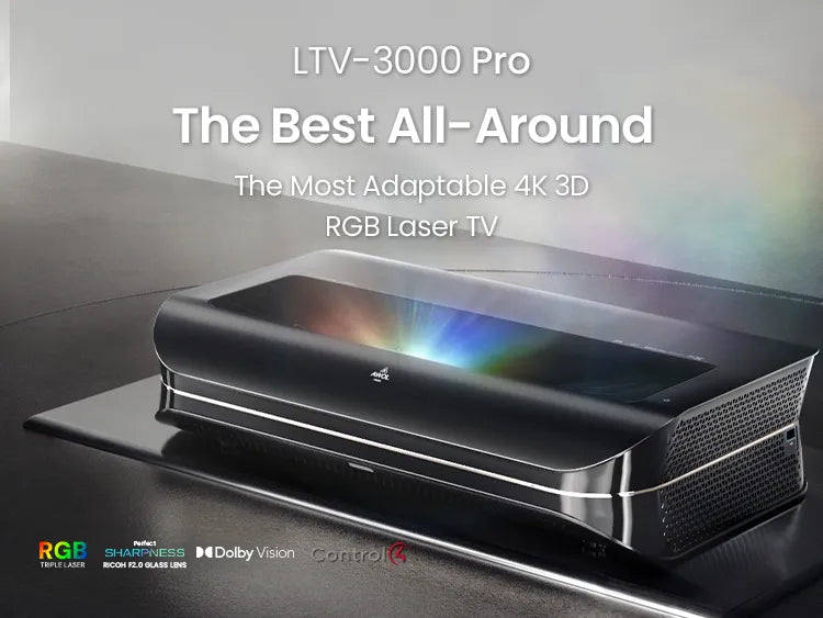 Sophisticated LTV-3000 Pro projector casting brilliant colors and sharp details, perfect for any home theater.