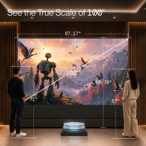 100''-130'' Cinematic ALR Motorized Floor Rising Acoustic Screen