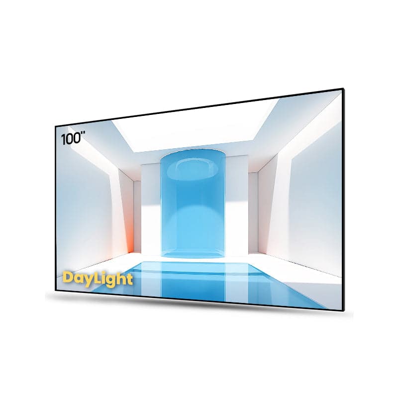 100-inch AWOL Vision Daylight ALR screen for ultra-short-throw projectors.