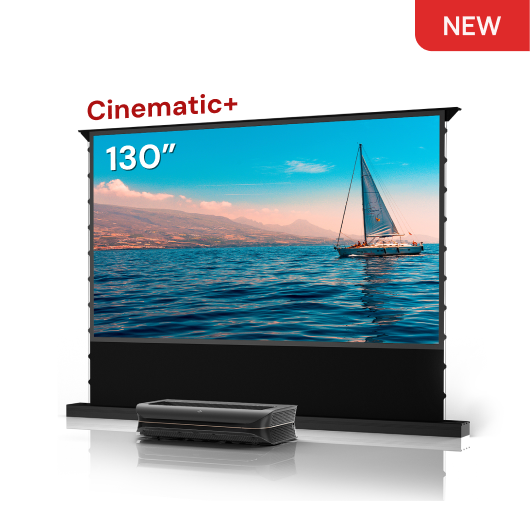 130 inch cinematic+ acoustic projector screen and LTV-3500 Pro short throw TV projector bundle.