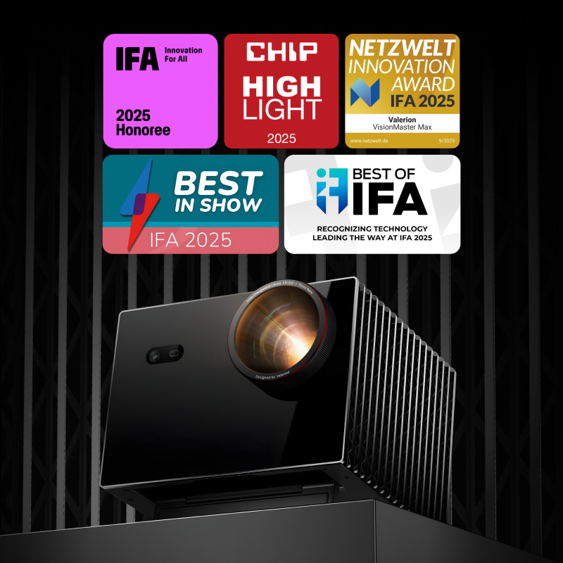 Long-Throw Professional Grade 4K Home Theater Projector Valerion VisionMaster Max