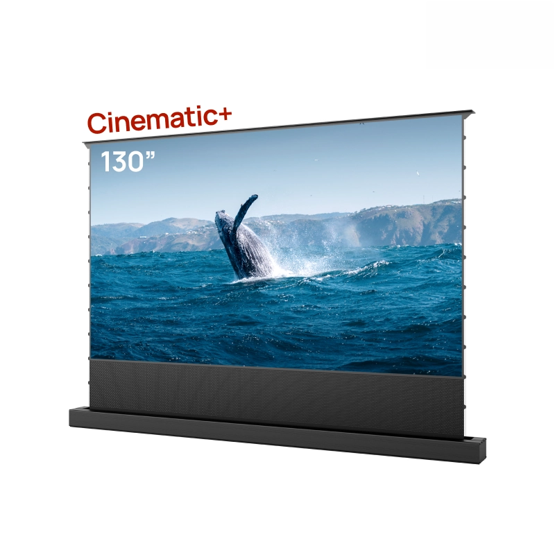 100''-130'' Cinematic ALR Motorized Floor Rising Acoustic Screen