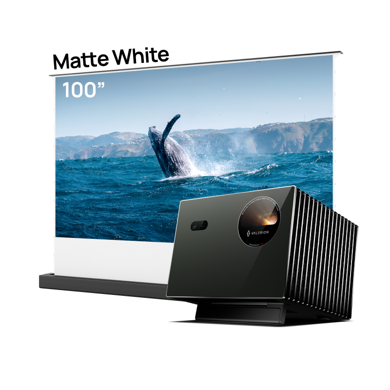 Long-Throw Projector Valerion Pro2 Plus AWOL  Floor Rising Matte White Screen Bundle