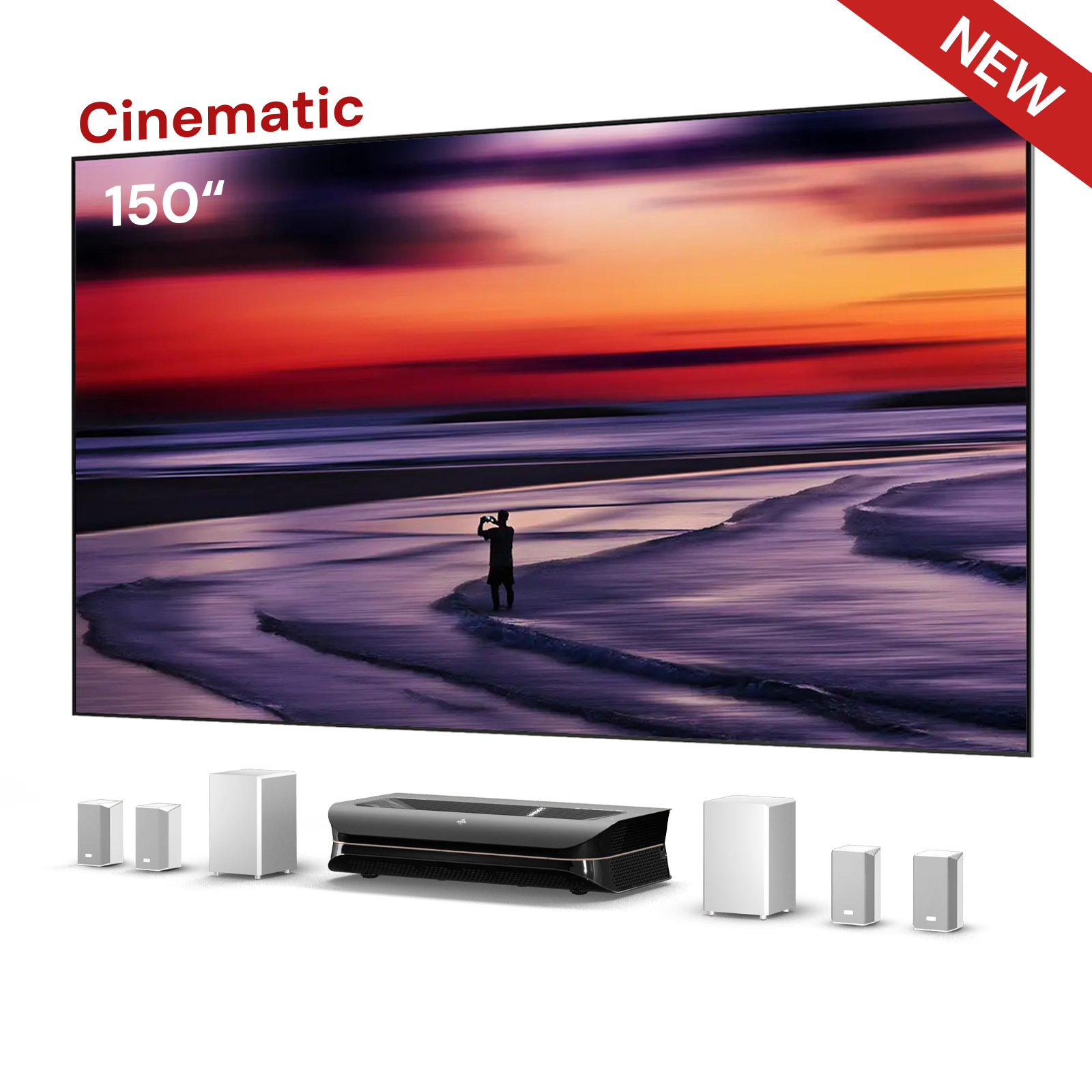 LTV-3500 Pro Plus 150'' Wall-Mount Cinematic ALR Screen Bundle