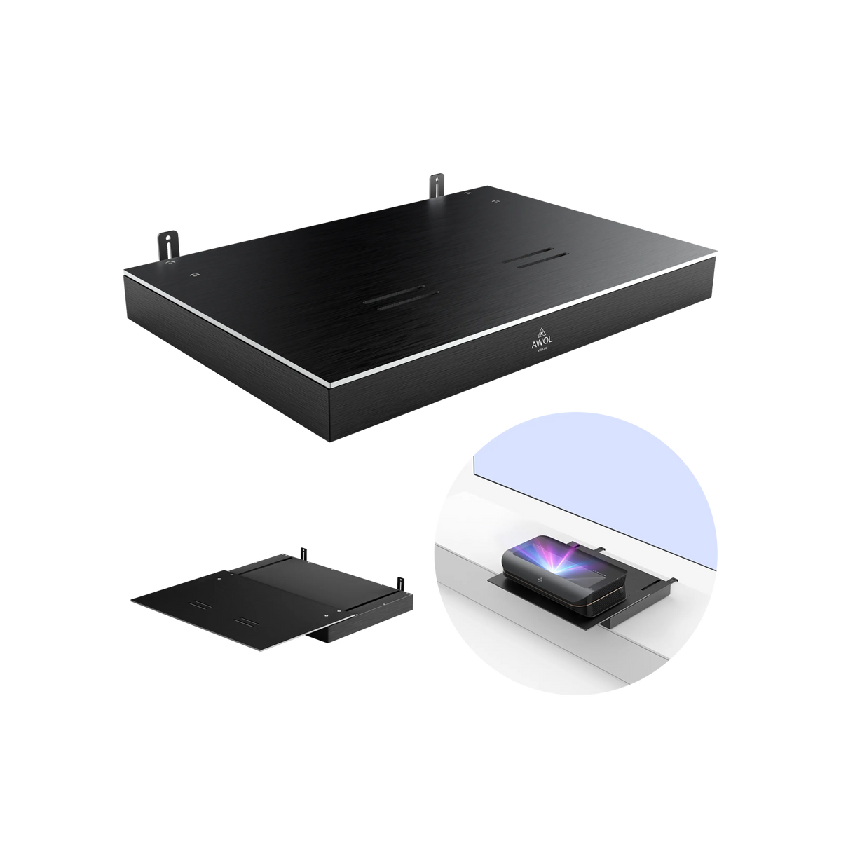 Graphically exhibits the working scene of Motorized Slider Tray. 