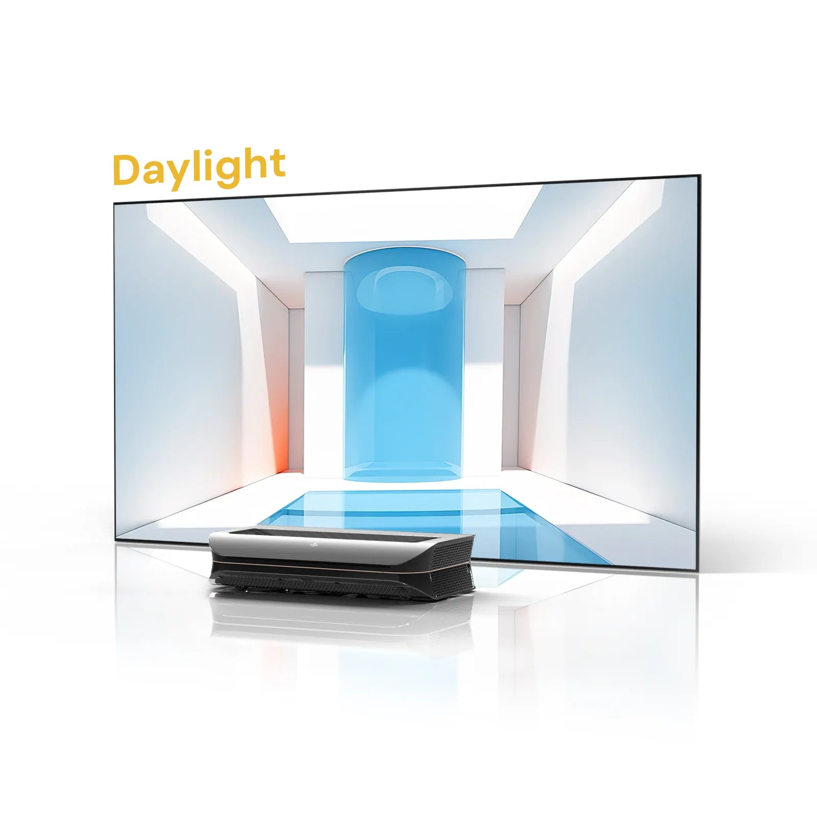 AWOL Vision Daylight screen with UST projector for bright-room IMAX projector visuals.