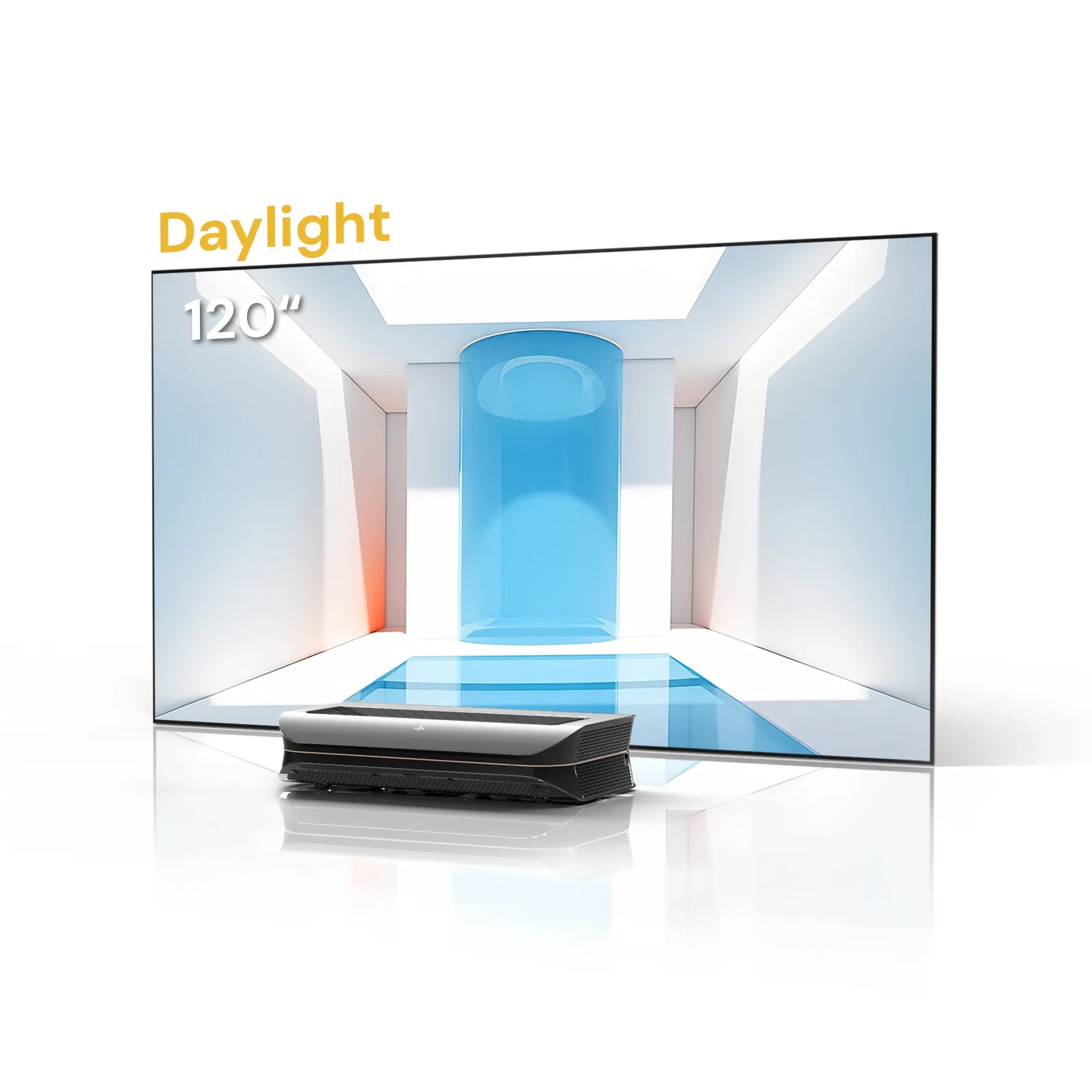 120-inch AWOL Vision Daylight screen with UST projector delivering clear IMAX projector images.