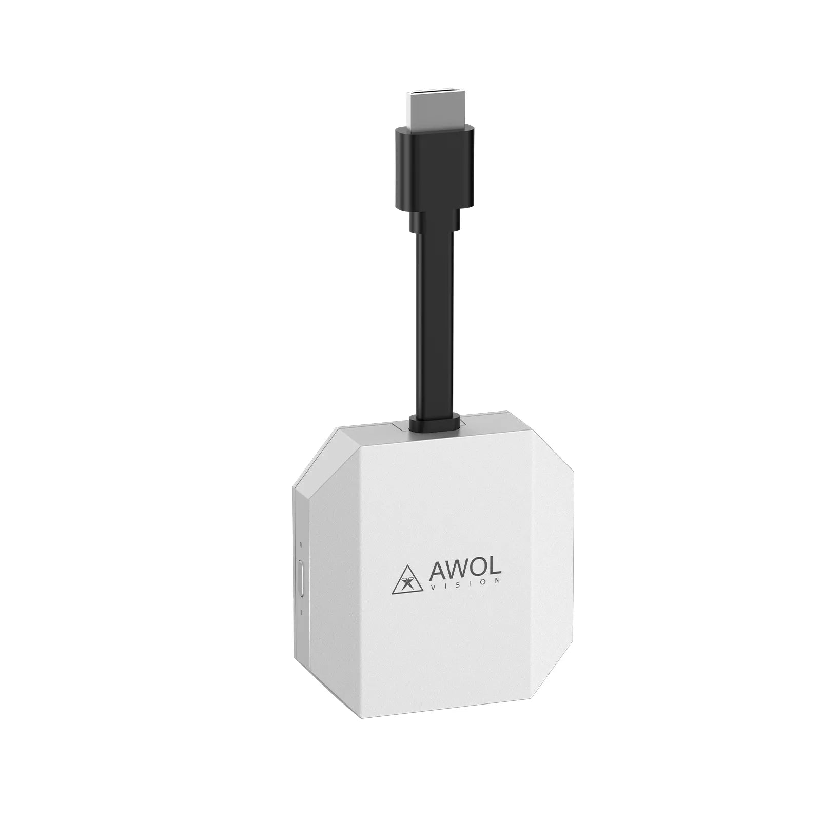 Side view of AWOL ThunderBeat's wireless transmitter, essential for a clutter-free wireless surround sound setup.