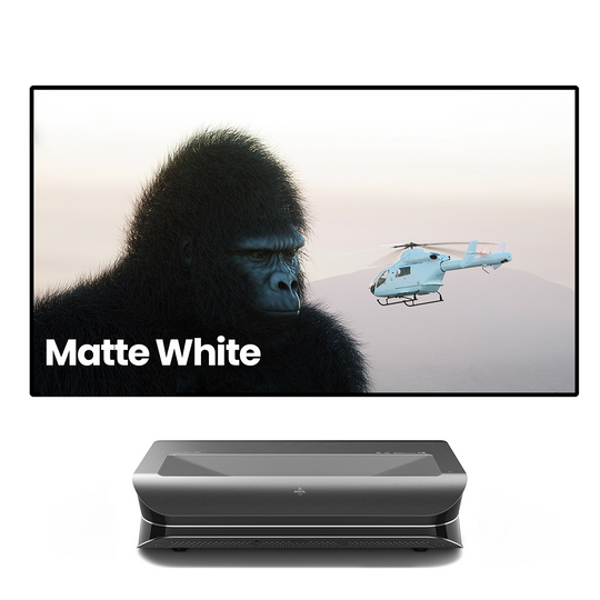 AWOL Vision LTV-2500 projector displaying vivid images on a Matte White Screen for enhanced home cinema.