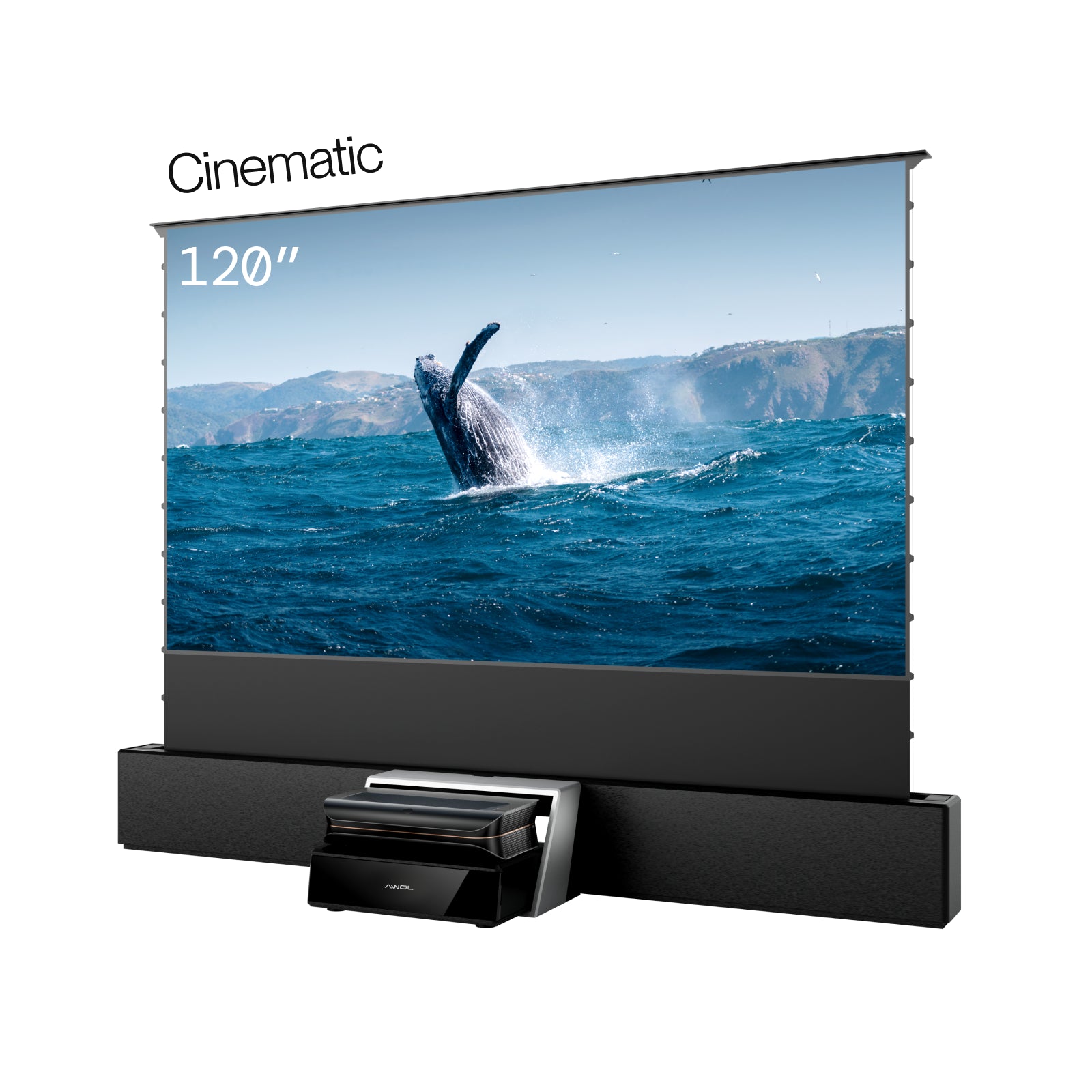 LTV-3000 Pro Plus UST RGB Station 120''-130'' AWOL Vision Acoustic ALR Floor Rising Screen Bundle