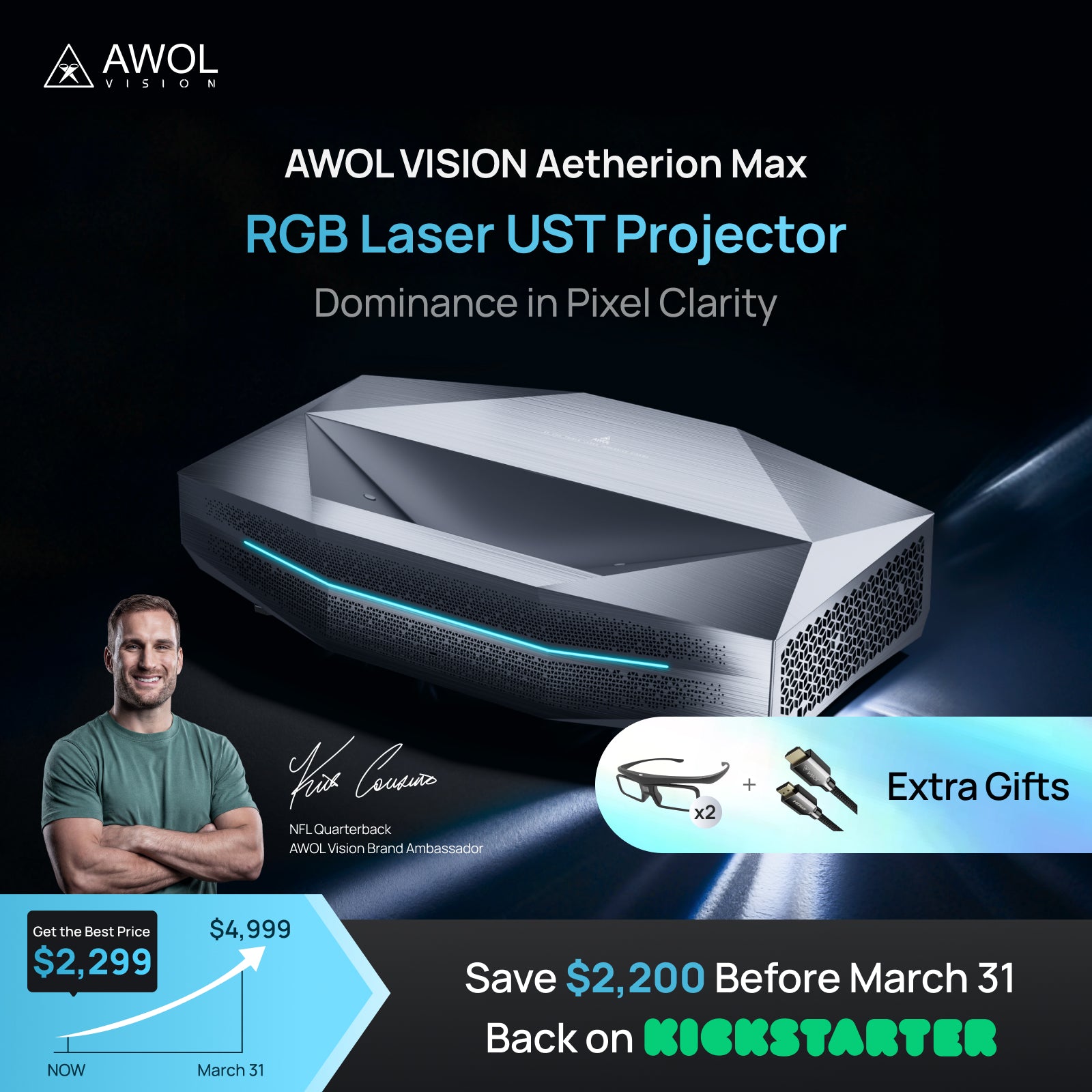 AWOL VISION RGB Laser UST Projector Aetherion Max & Pro