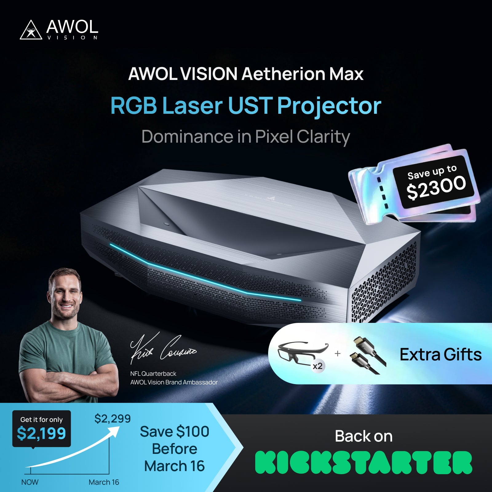 AWOL VISION RGB Laser UST Projector Aetherion Max & Pro