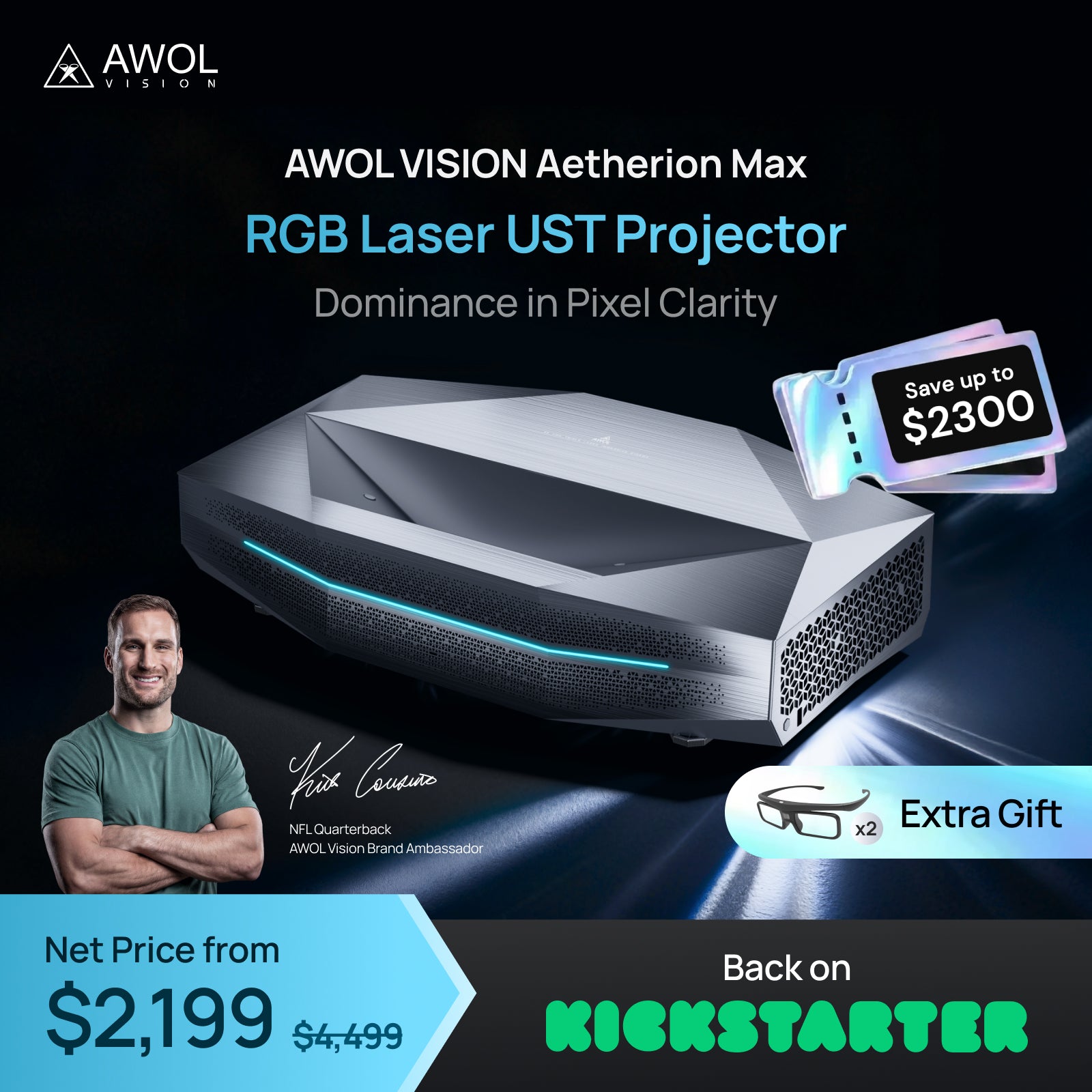 AWOL VISION RGB Laser UST Projector Aetherion Max & Pro