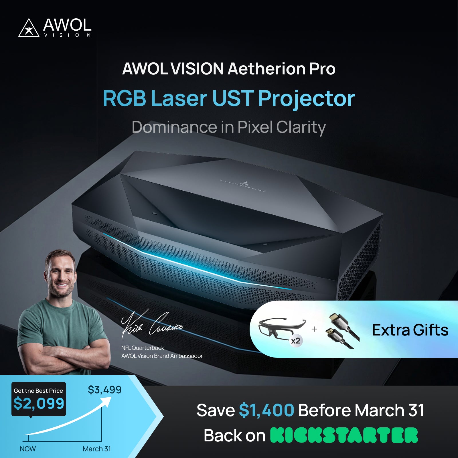AWOL VISION RGB Laser UST Projector Aetherion Max & Pro