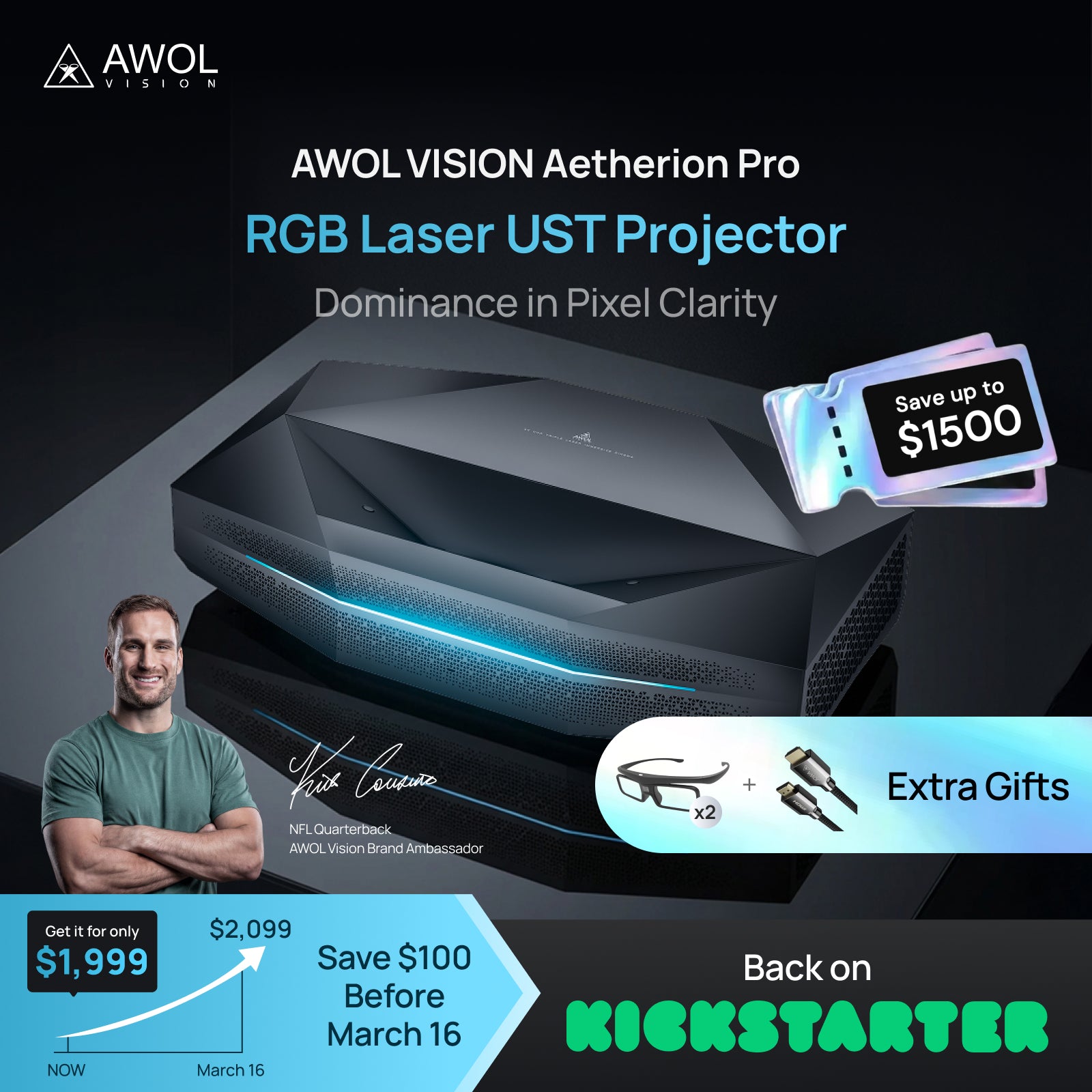 AWOL VISION RGB Laser UST Projector Aetherion Max & Pro