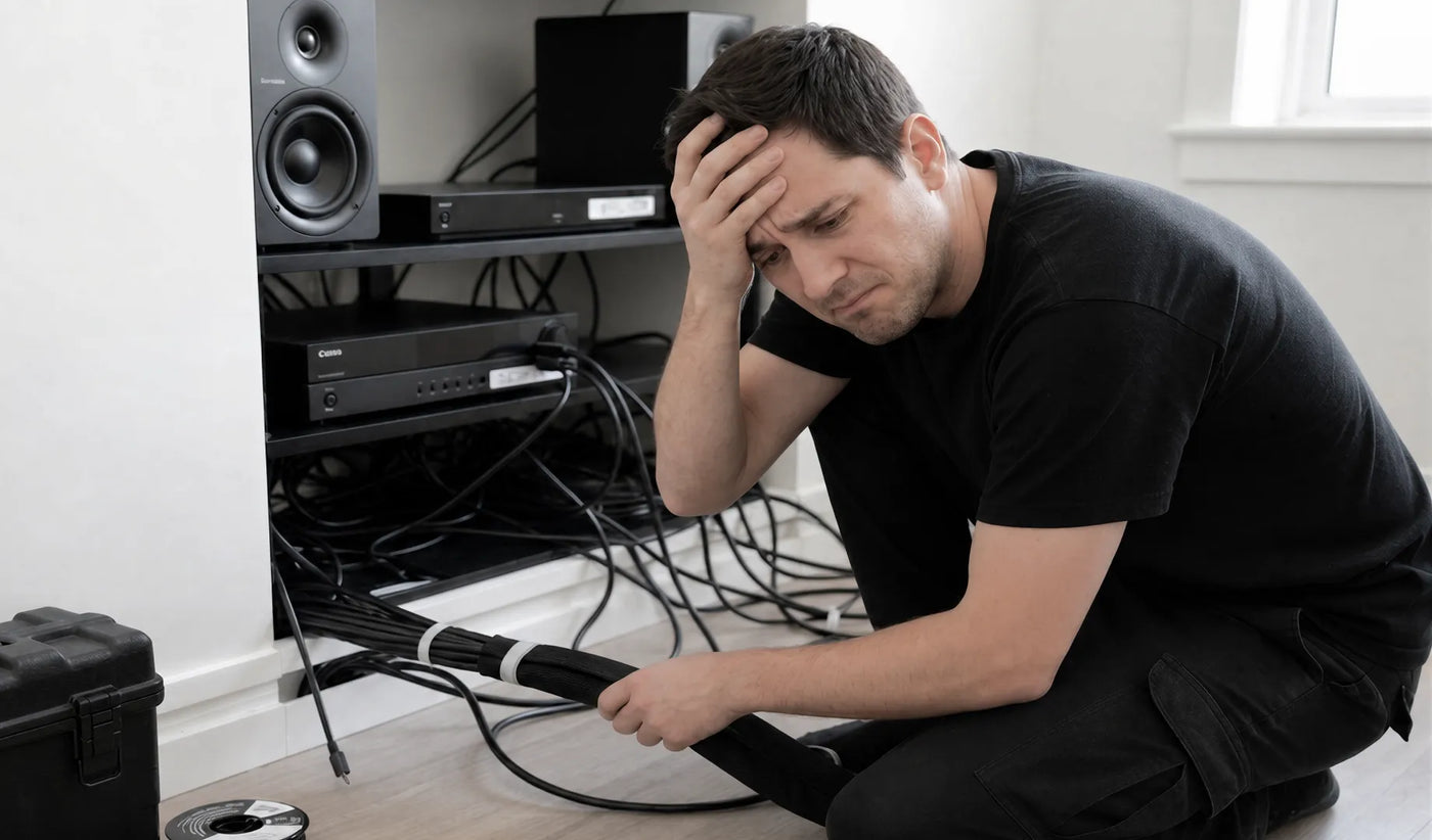 Cables and setup can take over the room