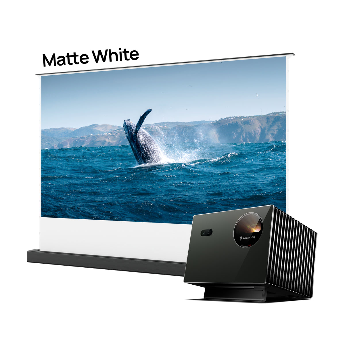 Long-Throw Projector AWOL Valerion Pro 2 + AWOL Floor Rising Matte White Screen Bundle